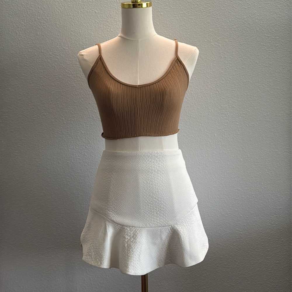 Seek The Label White Textured Mini Skirt Size XS